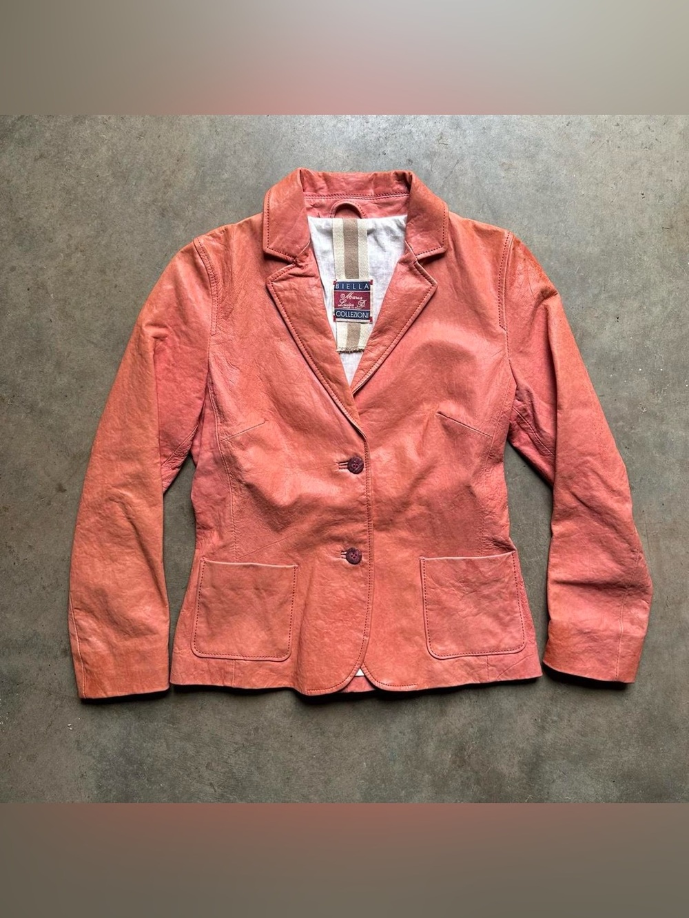 Genuine Italian leather peach leather jacket